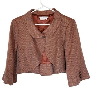 🟢7489 * To The Max Bell Sleeve Crop Jacket Brown Size M